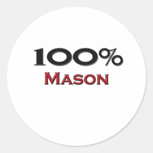 100 Prozent Mason Runder Aufkleber (Vorderseite)