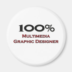 100 Prozent-Multimedia-Grafikdesigner Magnet