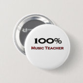 100 Prozent-Musik-Lehrer Button (Vorne & Hinten)