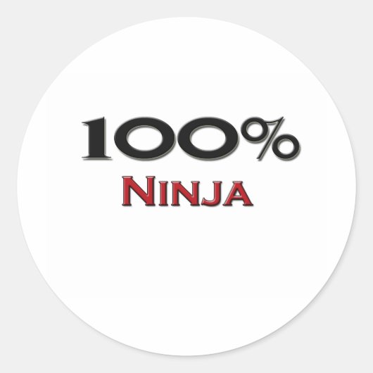 100 Prozent Ninja Runder Aufkleber (Vorderseite)