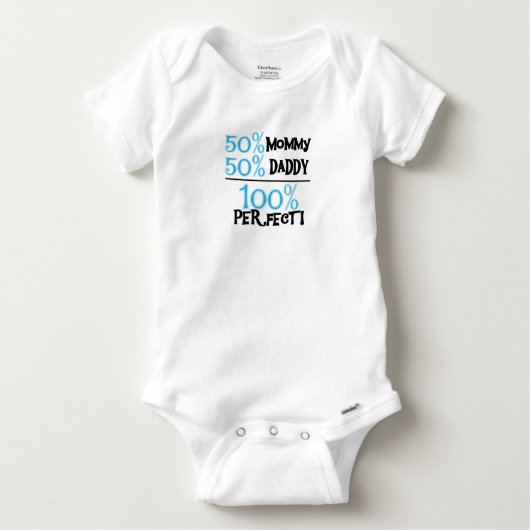 100 Prozent perfekt blau Baby T-shirt (Vorderseite)