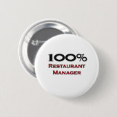100 Prozent-Restaurant-Manager Button (Vorne & Hinten)
