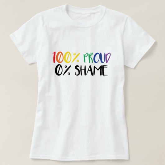 100 Prozent Stolz Null Prozent Scham T - Shirt (Design vorne)