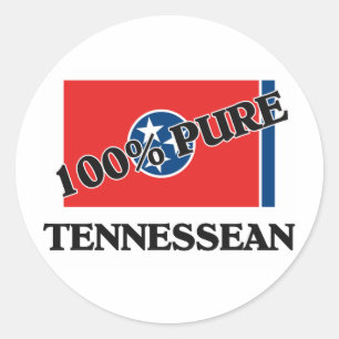 100 Prozent Tennessean Runder Aufkleber