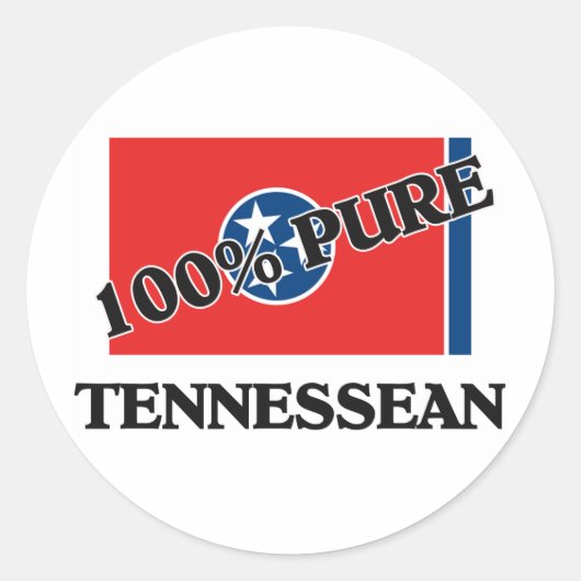 100 Prozent Tennessean Runder Aufkleber (Vorderseite)