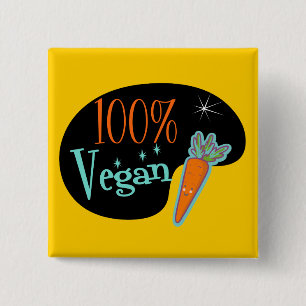 100 Prozent vegan Button