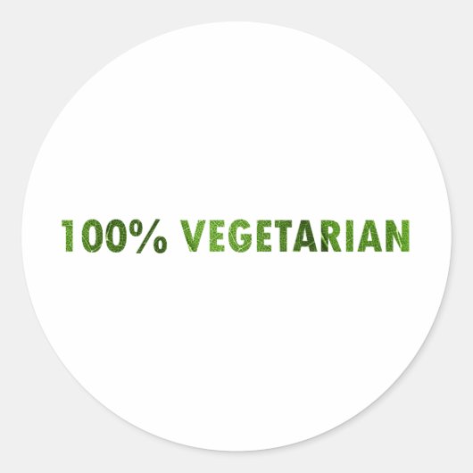 100 PROZENT-VEGETARIER RUNDER AUFKLEBER (Vorderseite)