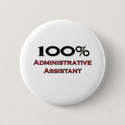 100 Prozent-Verwaltungsmitarbeiter Button (Vorderseite)