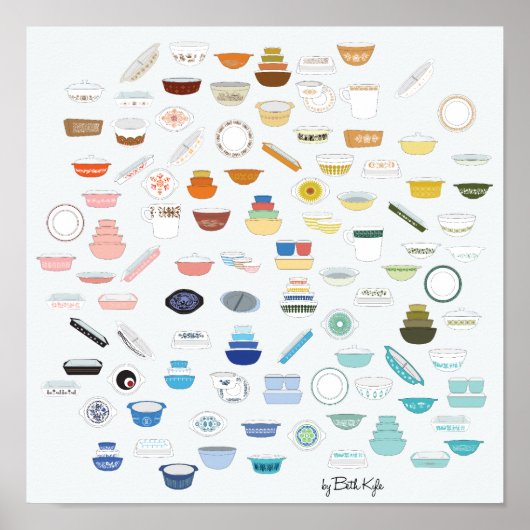 100 Pyrex - weiß/leicht grau Poster (Vorne)