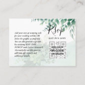 100 QR CODE WEDDING RSVP Greenery FOTO Umschließun Visitenkarte (Vorderseite)