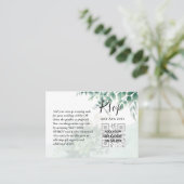 100 QR CODE WEDDING RSVP Greenery FOTO Umschließun Visitenkarte (Stehend Vorderseite)