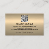 100 QRCODE 50%OFF Logo Green Gold Professio einfüh Visitenkarte (Rückseite)