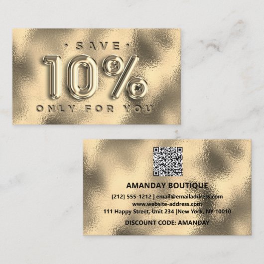 100 QRCODE EINFÜGEN 10%OFF Custom Logo Gold Glass Visitenkarte (Vorne/Hinten)