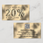 100 QRCODE EINFÜGEN 20%OFF Custom Logo Gold Glass Visitenkarte (Vorne/Hinten)