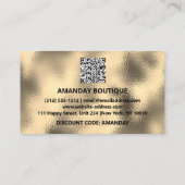 100 QRCODE EINFÜGEN 20%OFF Custom Logo Gold Glass Visitenkarte (Rückseite)