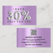 100 QRCODE EINFÜGEN 30%OFF Custom Logo Lavender Visitenkarte (Vorne/Hinten)