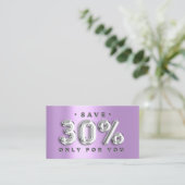 100 QRCODE EINFÜGEN 30%OFF Custom Logo Lavender Visitenkarte (Stehend Vorderseite)
