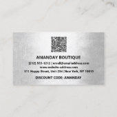 100 QRCODE EINFÜGEN 30%OFF Logo PurpleSilver Ballo Visitenkarte (Rückseite)