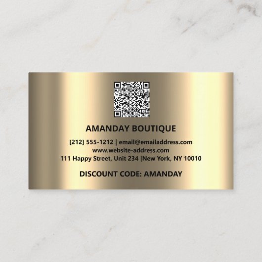 100 QRCODE EINFÜGEN 50%OFF Custom Logo Vip Gold Visitenkarte (Rückseite)