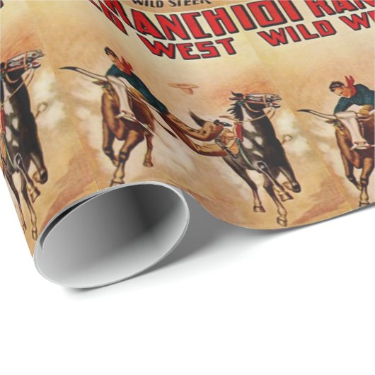 100 Ranch Wild West Rodeo Poster Druck Geschenkpapier (Rolleneckpunkt)