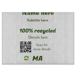 100% recycelt QR-Code hier hinzufügen Geschäftsnam Schneidebrett