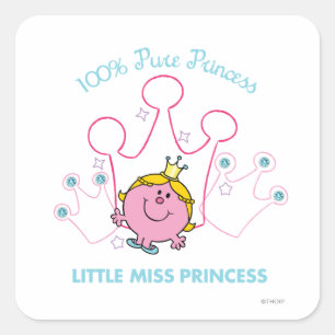 100% Reine Prinzessin - Little Miss Princess Quadratischer Aufkleber