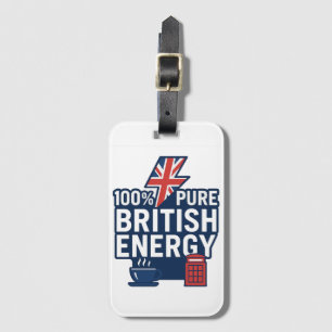 100% reiner britischer Energiemarkt Witziger UK-Pr Gepäckanhänger