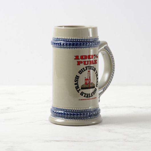 100% reiner Ölfeld-Abfall, Ölplattform-Bier Stein, Bierglas (VorderseiteRechts)