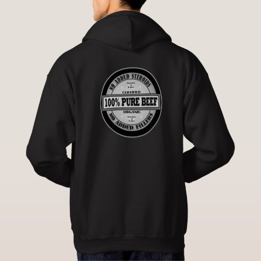 100% reines Rindfleisch Hoodie (Rückseite)