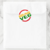 100% Reines Veg Runder Aufkleber (Tasche)