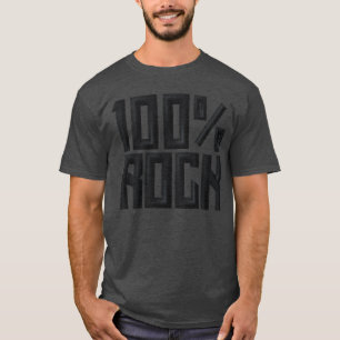 100% Rock bestickt T-Shirt