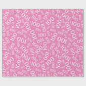 100. Rosa/Weiße Random Zahlenmuster Mittel Geschenkpapier (Flach)