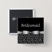 100 Rosetten, die Brautjungfern-Knöpfe - Silber Button (Vorne & Hinten)