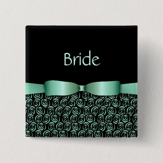 100 Rosetten, die Knöpfe - Aquamarine Wedding sind Button (Vorderseite)