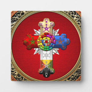 [100] Rosy Cross (Rose Croix) auf Red & Gold Fotoplatte