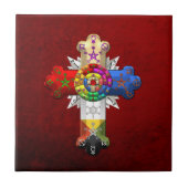 [100] Rosy Cross (Rose Croix) Fliese (Vorderseite)