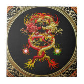 [100] Rote und Gelbe Drachen Fliese (Vorderseite)