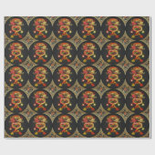[100] Rote und Gelbe Drachen Geschenkpapier (Flach)