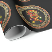 [100] Rote und Gelbe Drachen Geschenkpapier (Rolleneckpunkt)
