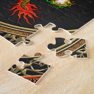 [100] Rote und Gelbe Drachen Puzzle