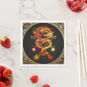 [100] Rote und Gelbe Drachen Serviette (Beispiel)