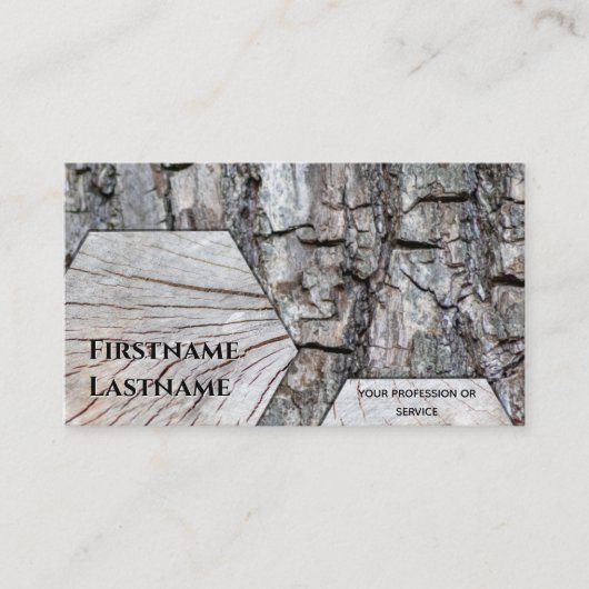 100% rustikale natürliche Bio Holz hexagonal Visitenkarte (Vorderseite)