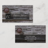 100% rustikales natürliches, Bio Holz Monogramm Bu Visitenkarte (Vorne/Hinten)