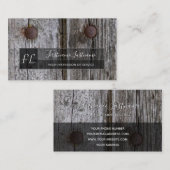 100% rustikales natürliches, Bio Holz Monogramm Bu Visitenkarte (Vorne/Hinten)