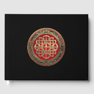 [100] Sacred Celtic Gold Knot Cross Gästebuch