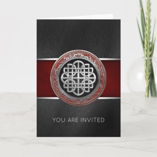 [100] Sacred Celtic Silver Knot Cross Einladung (Vorderseite)