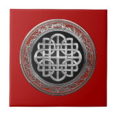 [100] Sacred Celtic Silver Knot Cross Fliese (Vorderseite)