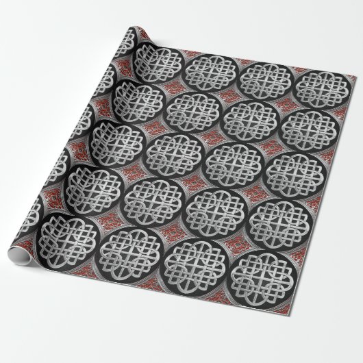 [100] Sacred Celtic Silver Knot Cross Geschenkpapier (Ungerollt)