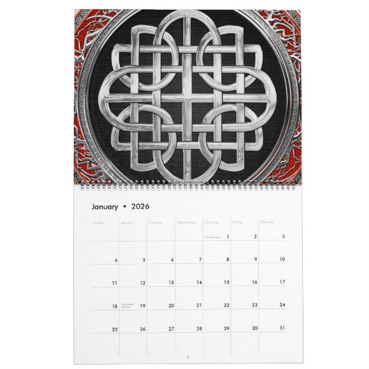 [100] Sacred Celtic Silver Knot Cross Kalender (Jan 2026)