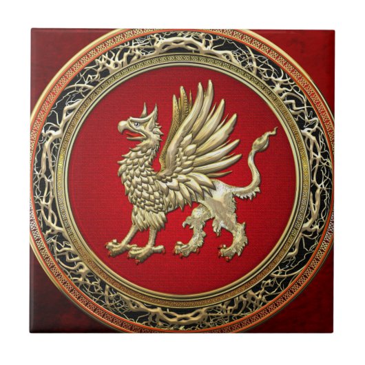[100] Sacred Gold Griffin Fliese (Vorderseite)